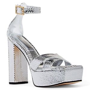 Good American Womens Ankle Strap Open Toe Platform Sandals